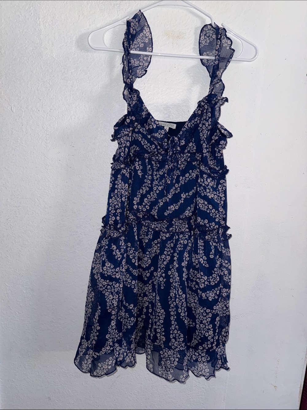 Patrons of Peace Navy Floral Ruffle Sundress